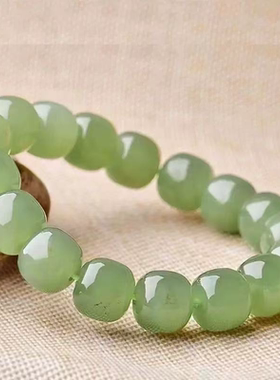 爆款仿和田玉手链料转运珠男女老型珠湖水绿手串情侣款晴水手链