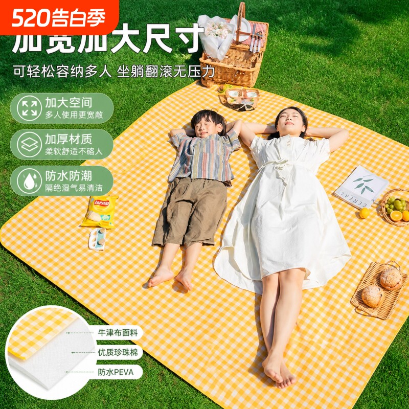 户外野餐垫便携折叠加厚防潮垫公园草坪春游坐垫露营专用防水地垫