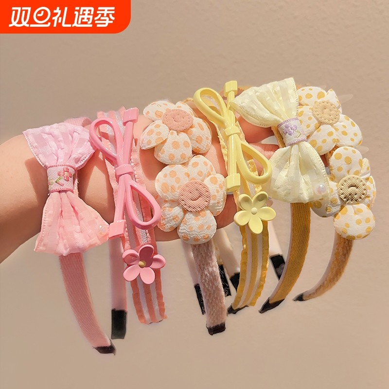 儿童甜美蝴蝶结发箍女童不勒头压发头箍宝宝可爱碎发整理发卡头饰