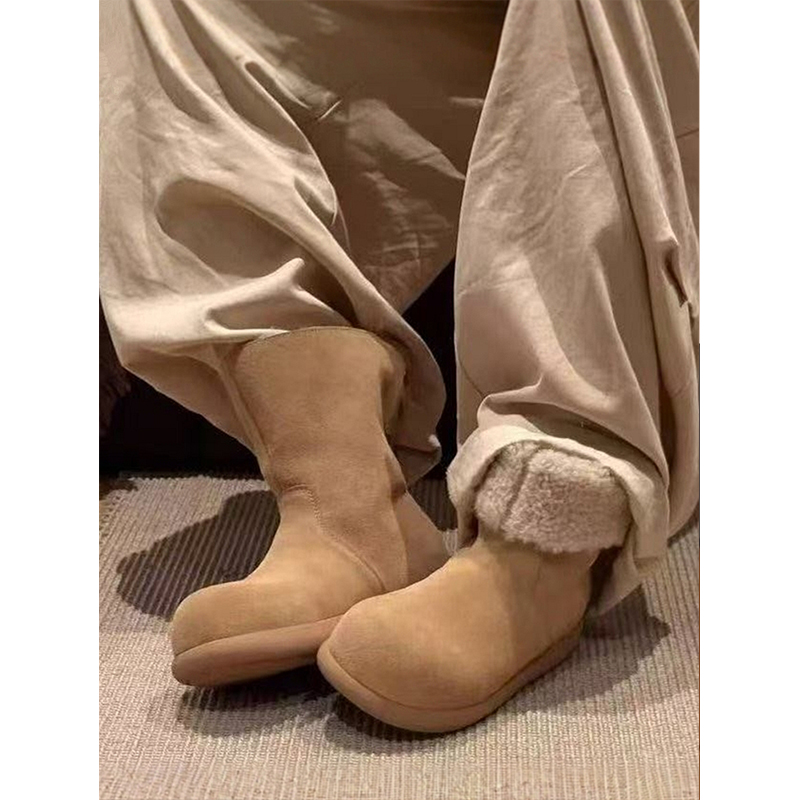 小暖炉芒果头雪地靴女丑萌加绒两穿棉靴小土豆勃肯保暖短靴女冬季