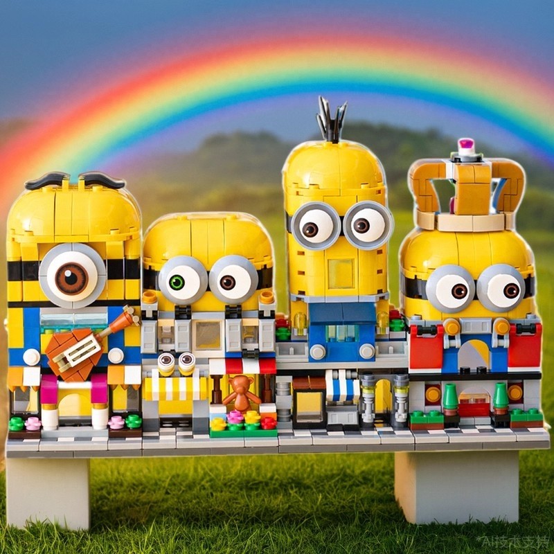 兼容乐高2025新款小黄人积木马里奥系列街景建筑男女孩子拼装玩具