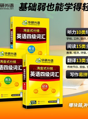 华研外语淘金式分频英语四级词汇