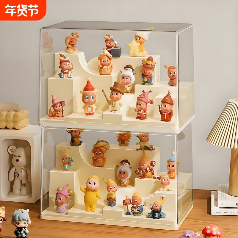 盲盒收纳展示架透明亚克力手办展示柜星星人泡泡玛特收纳盒桌面,收纳整理,手办收纳盒,淘宝优惠券,粉丝福利购,淘宝优惠卷