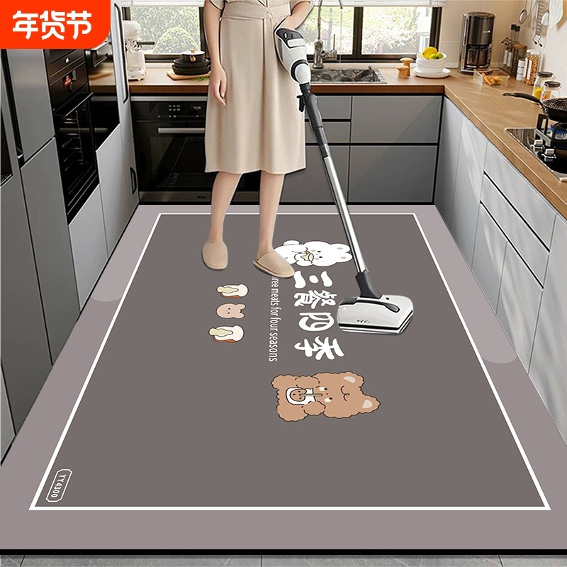硅藻泥厨房地垫防滑防油吸水垫脚垫家用可擦地毯吸油速干地板耐脏