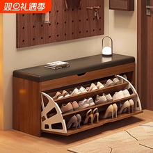 换鞋凳门口家用鞋柜轻奢高级感入户门靠墙可坐式收纳一体鞋架玄关