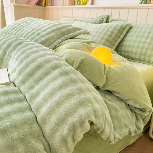 高端兔绒四件套牛奶绒床上加厚双面珊瑚绒秋冬季床单被套2025新款