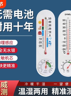 长条温湿度计家用高精度大棚温度表装饰摆件挂饰红绳客厅金属