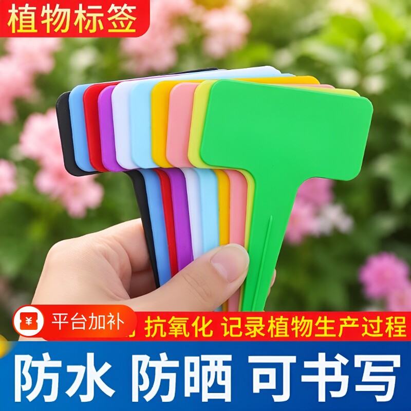 塑料标签牌园艺T型多肉植物花卉插地标牌防水PVC花盆标签插牌苗木
