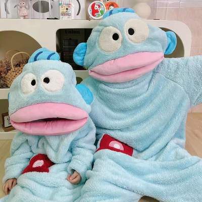 白色丑鱼儿童连体睡衣秋冬季