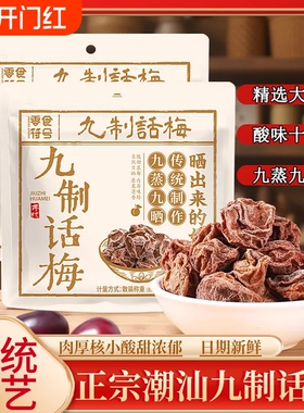 九制话梅大梅子汕特产酸梅话梅干零食泡水休闲网红零食梅子小吃