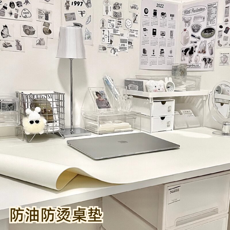 书桌垫课桌儿童学习桌办公室白色自由裁剪学习桌桌布书桌桌面垫子图片