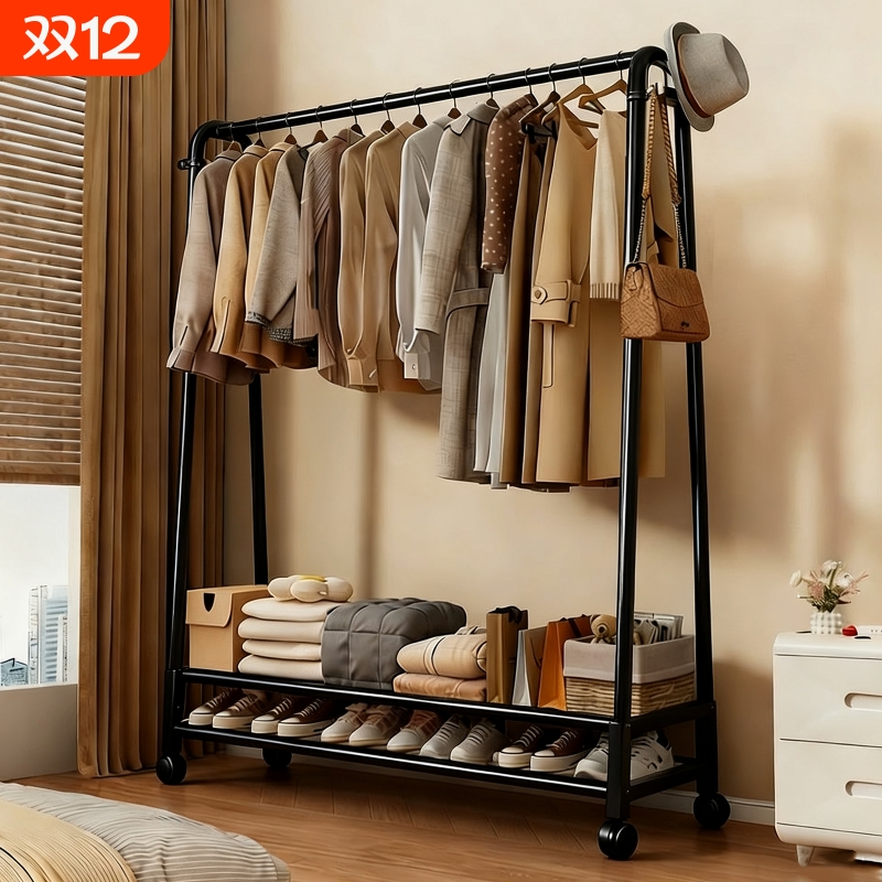 【爆卖10w+】卧室内落地简易衣架