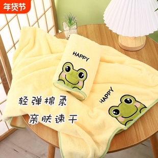 不掉毛浴巾家用全棉吸水速干裹巾男女成人儿童大毛巾2024新款