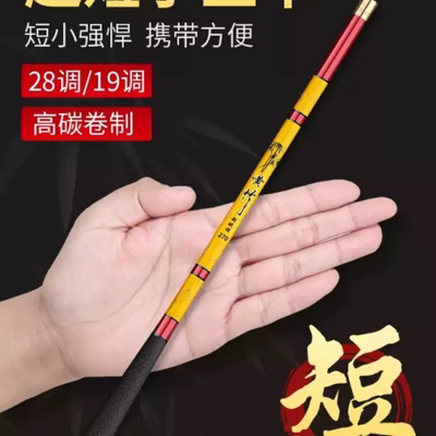超短节鱼竿儿童迷你小手竿高碳新款便携溪流竿全套虾钓竿袖珍鲫杆