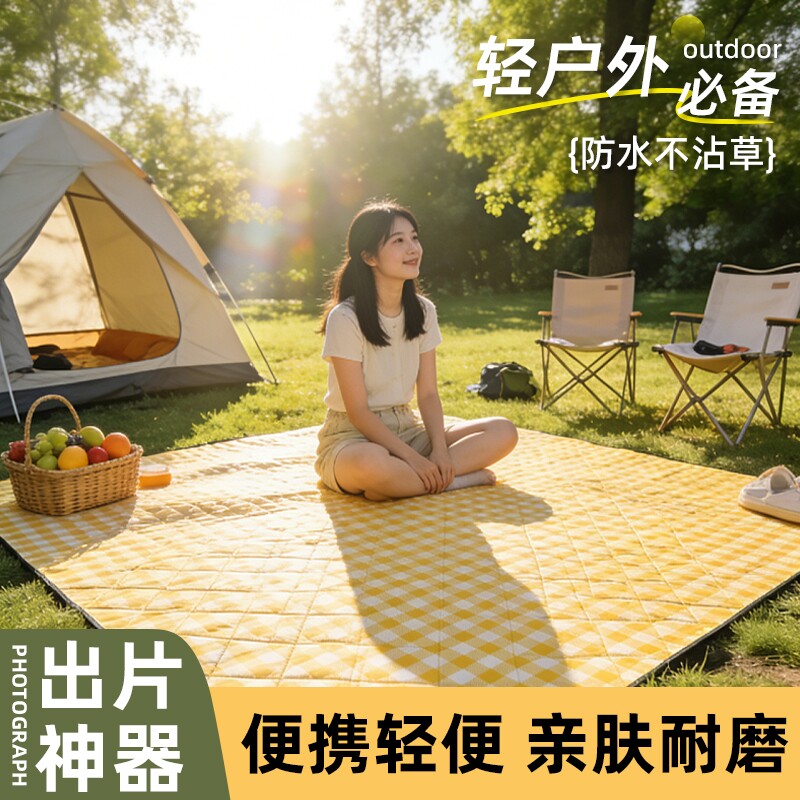 野餐垫防潮垫加厚沙滩垫户外露营垫便携折叠野炊草坪垫子地垫户外