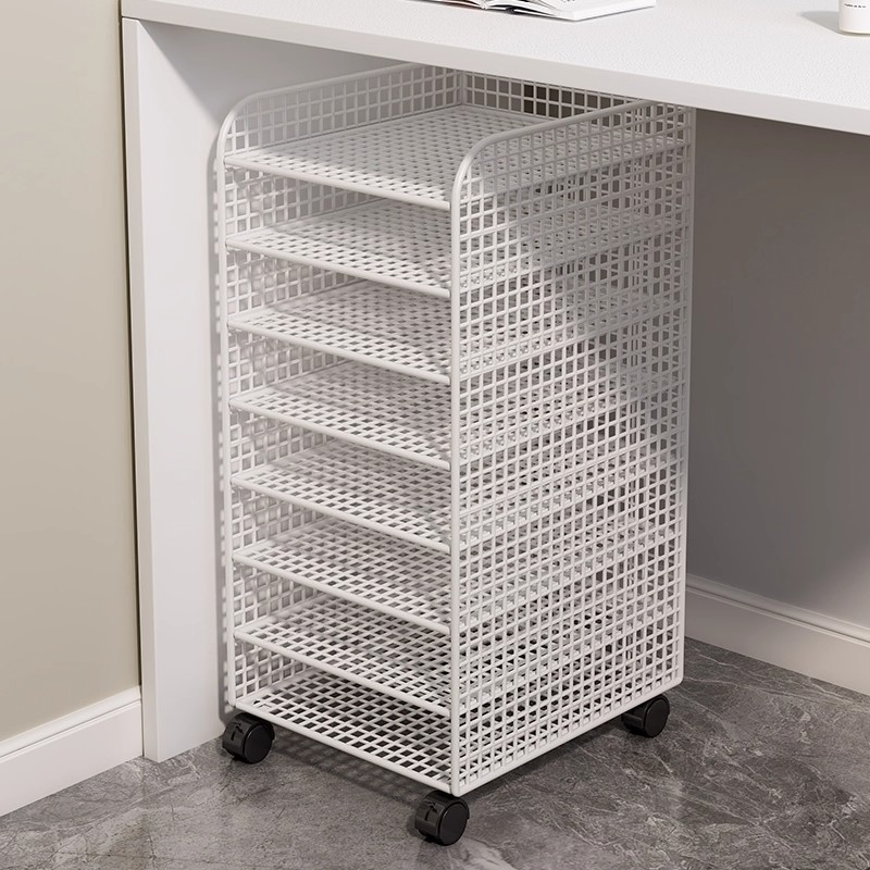 桌下收纳柜落地多层移动小推车书本文件分层置物架办公室工位神器
