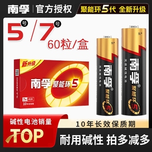 南孚电池5号电池无汞正品 话筒挂闹钟鼠标干电池批发60粒整盒电视机空调遥控器玩具碱性电池五号电池 带防伪码