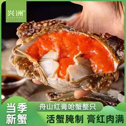 正宗舟山红膏呛蟹红膏蟹炝蟹酱蟹醉蟹咸呛蟹宁波特产生腌螃蟹咸蟹