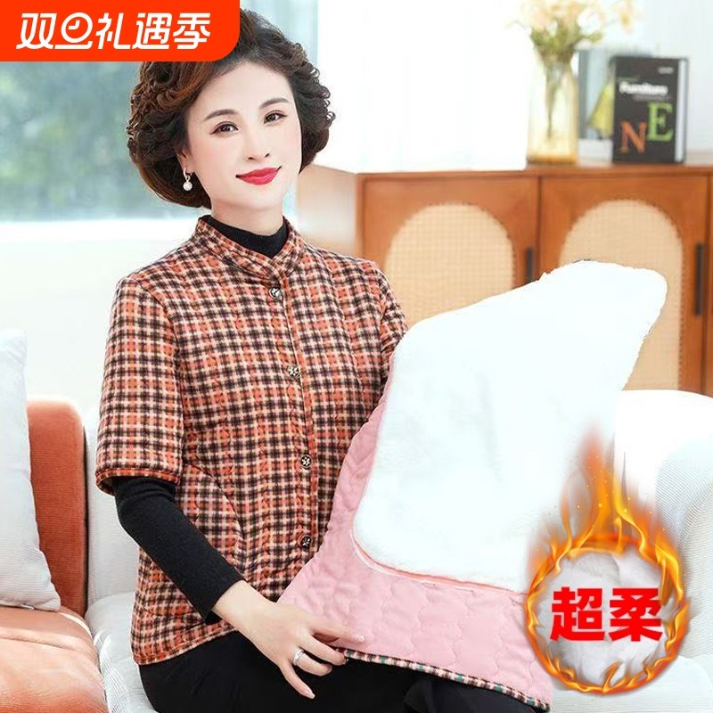 中年妈妈秋冬装棉马甲女款加厚棉衣中老年冬款外套加绒棉背心内胆