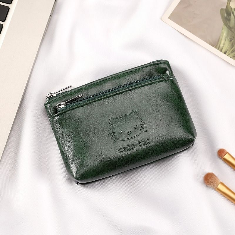 复古KT猫零钱包女式新款小巧可爱便携耳机钥匙证件随身拉链小卡包