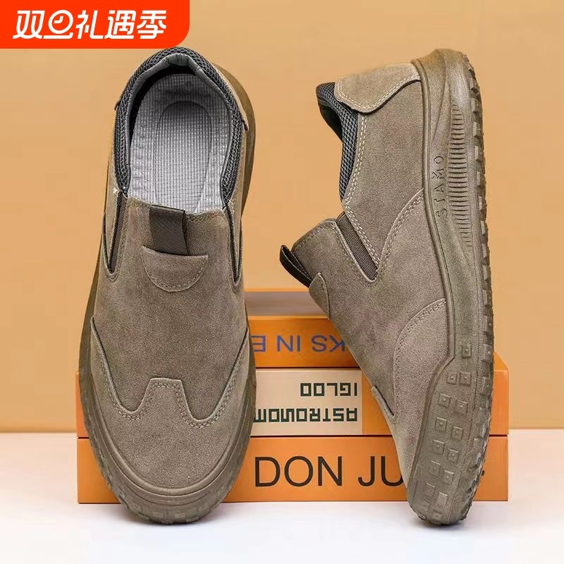 工作鞋防水2025秋季爆款劳保鞋男鞋皮靴男士防滑耐磨休闲布鞋轻便