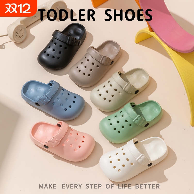 EVA儿童洞洞鞋夏季勃肯鞋户外防滑男女童沙滩鞋凉拖鞋黑色白色