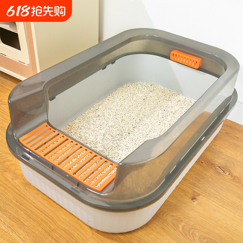 【多可特猫砂盆】超大号全开放式幼猫厕所防臭外溅半封闭屎盆用品