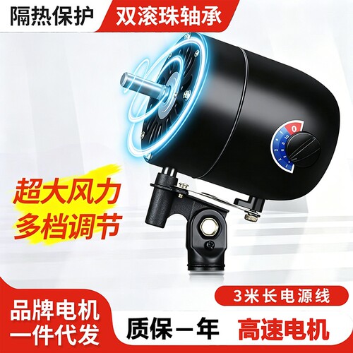 工业风扇100%纯铜电机28叠铜线壁扇落地扇750牛角扇机头强力铜芯