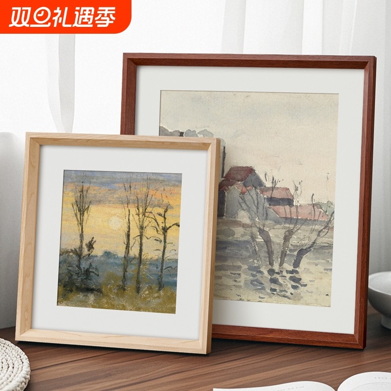 方形画框正方形50cm作品刺绣钻石画裱框38国画33油画相框挂墙立体