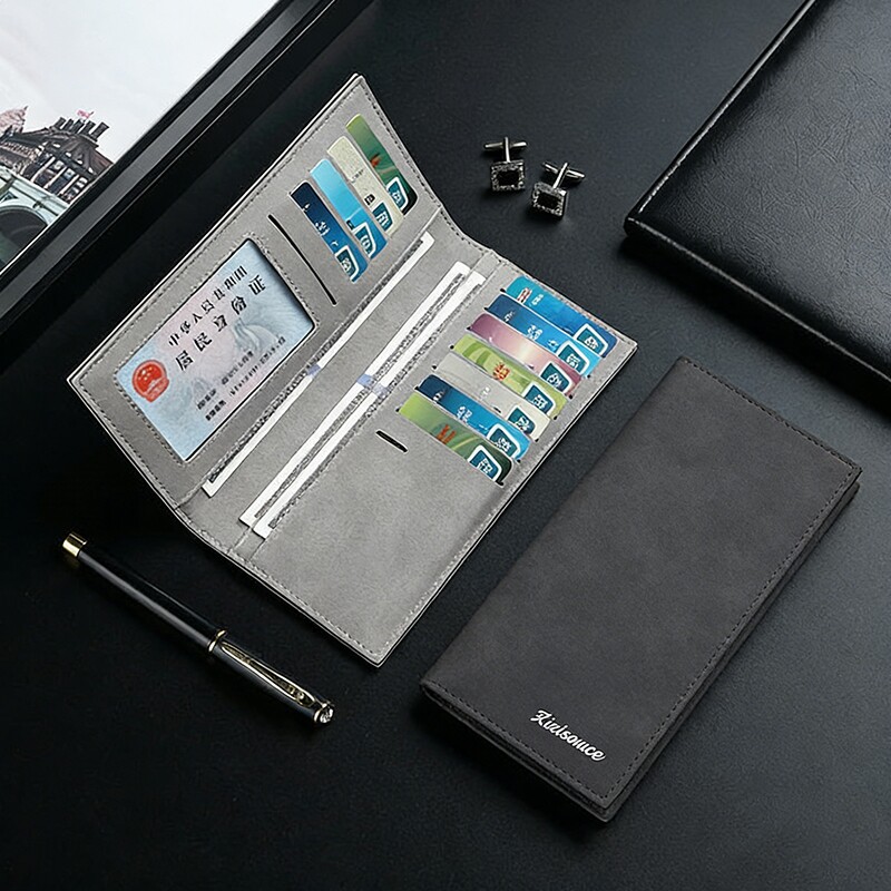 男士钱包长款超薄多卡位休闲皮夹卡包日韩潮学生个性复古钱夹证件