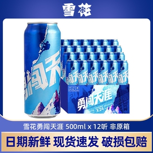雪花啤酒勇闯天涯500ml*12听清爽经典实惠装 新年送礼