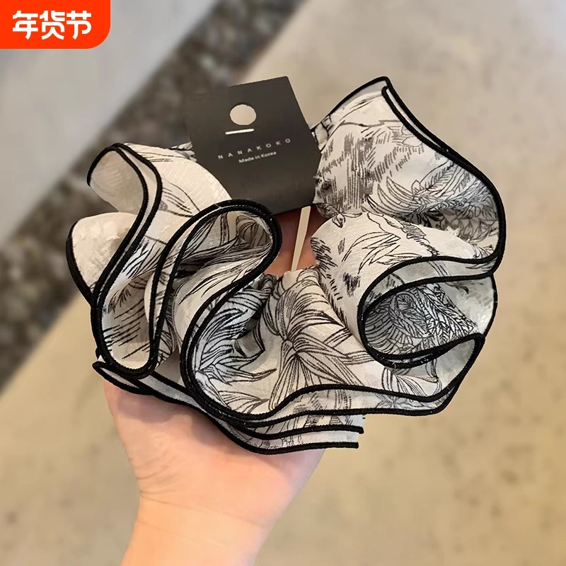 复古清冷多层小蛮腰褶皱印花肥肠圈韩国高端水墨皮筋耐用新款发圈,饰品/流行首饰/时尚饰品新,发饰,淘宝优惠券,粉丝福利购,淘宝优惠卷