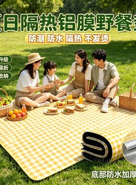 夏日铝膜野餐垫隔绝地热不发烫便携收纳野餐家用爬爬垫多用途防水