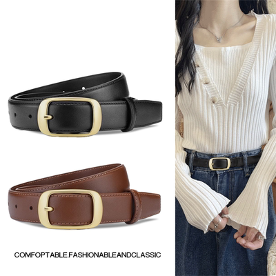 皮带女款腰带2025新款女装饰配牛仔裤真皮革女式时尚百搭黑色女士