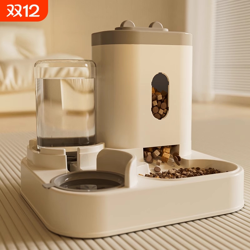 猫碗狗碗猫食盆自动喂食器自动饮水幼猫粮碗双碗宠物用品大容量