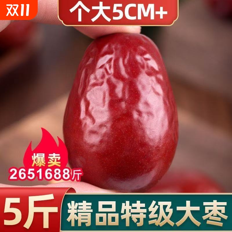 新疆和田大枣免洗特产正宗新货袋装骏枣干果零食特大枣红枣新鲜