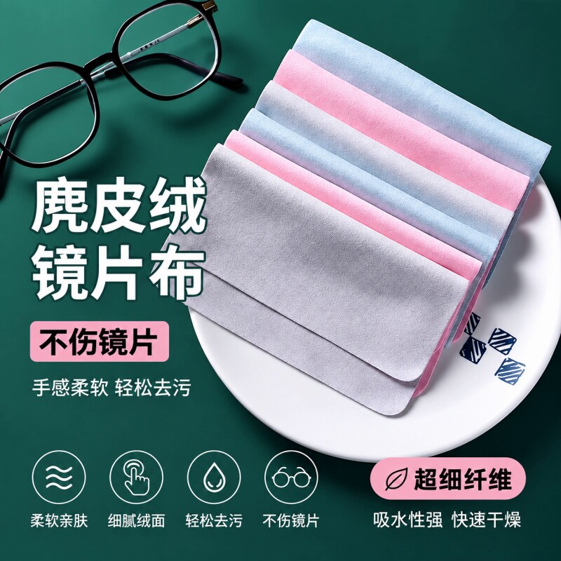 麂皮绒眼镜布专业擦拭布柔软不伤镜片屏幕眼睛超细纤维专用清洁布图片