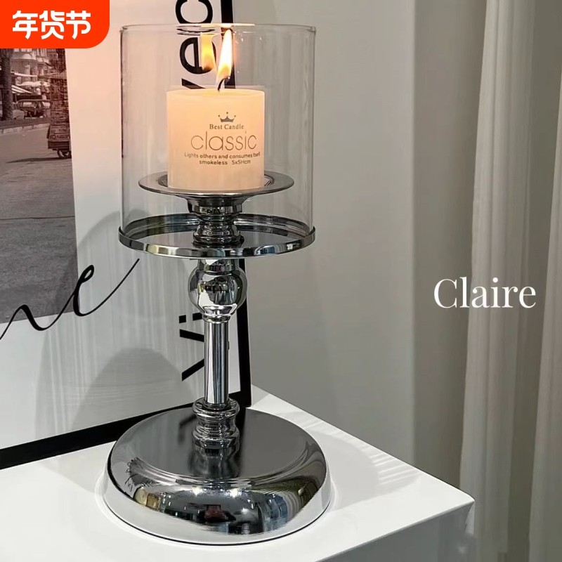 欧式复古氛围布置用品烛台婚礼摆件轻奢美式蜡餐桌布置香薰