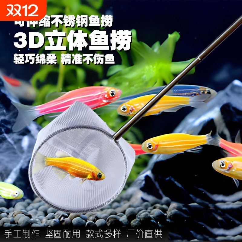 捞鱼网小型D不锈钢伸缩手兜渔捞