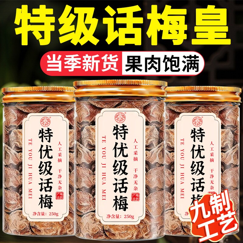 特级话梅九制孕妇零食干营养小吃梅子泡水酸咸孕吐孕期广东话梅皇