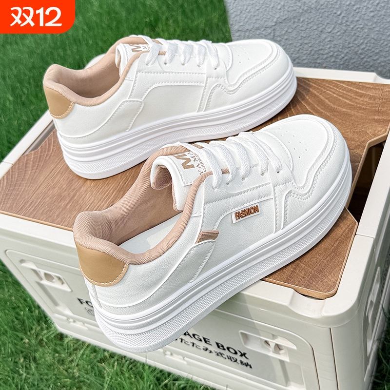 小白鞋子女2025新款爆款春夏季时尚软底老爹鞋百搭休闲厚底运动鞋