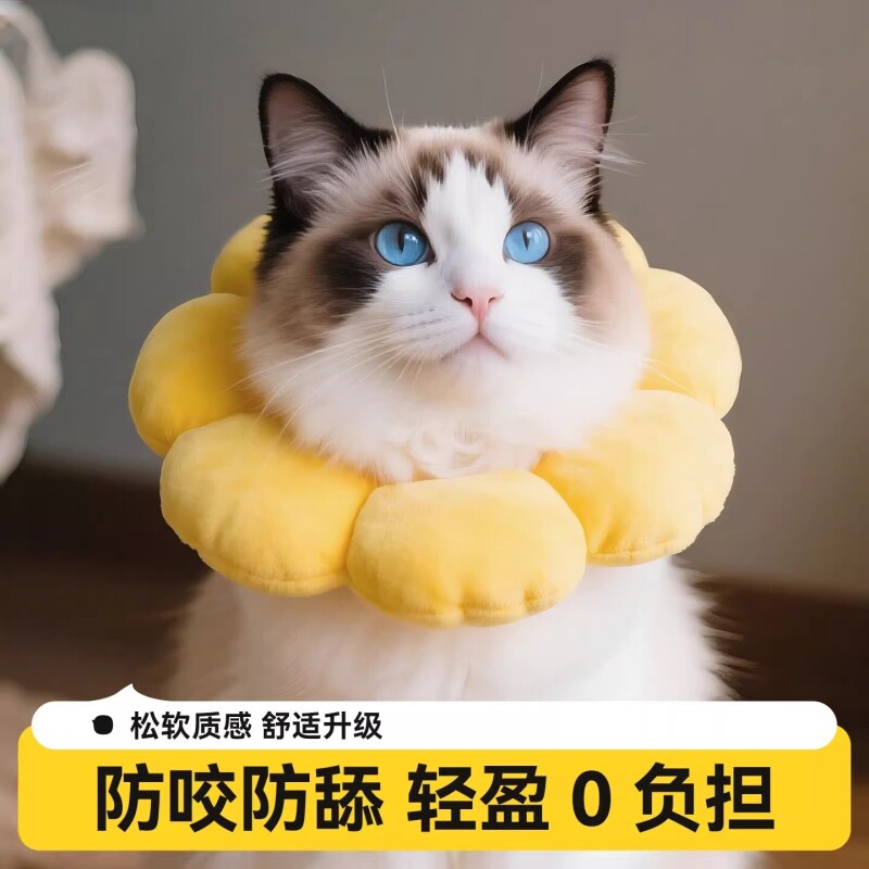 伊丽莎白圈太阳花猫咪软项圈防咬绝育狗狗可爱围脖宠物用品防水