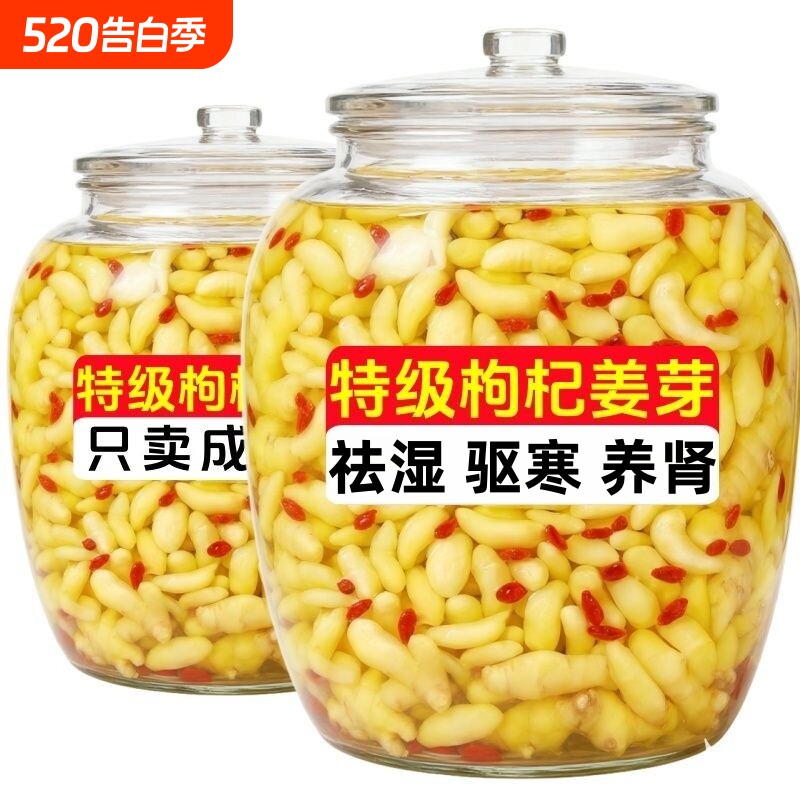 太淄博枸杞泡姜芽泡菜新鲜嫩姜芽酸甜醋泡生姜片腌制..美味瓶装