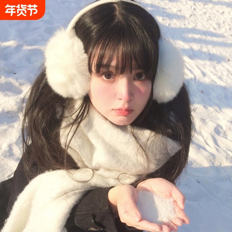 白色耳罩女冬季可爱毛绒茸耳套防冻耳包保暖东北骑车防寒护耳捂子,服饰配件/皮带/帽子/围巾,耳套,淘宝优惠券,粉丝福利购,淘宝优惠卷