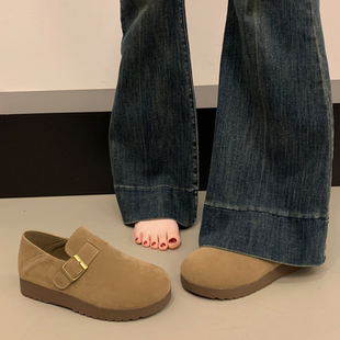 女春季 全包博肯单鞋 2025新款 乐福豆豆鞋 秋冬加绒一脚蹬棉鞋 勃肯鞋