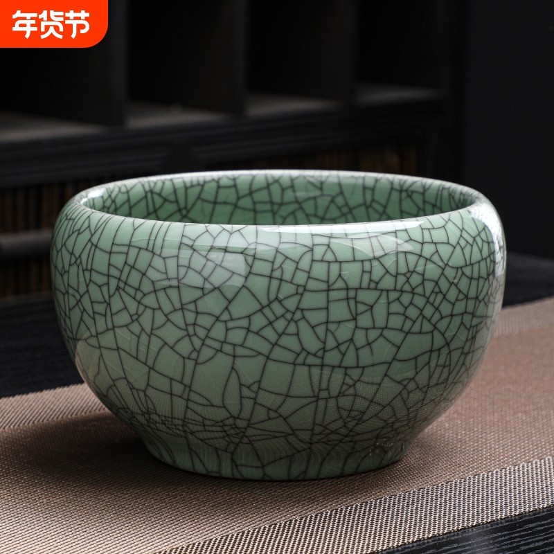 哥窑开片茶洗盆特大号茶渣缸大容量陶瓷建水功夫茶具茶道零配水孟,餐饮具,茶道/零配,淘宝优惠券,粉丝福利购,淘宝优惠卷