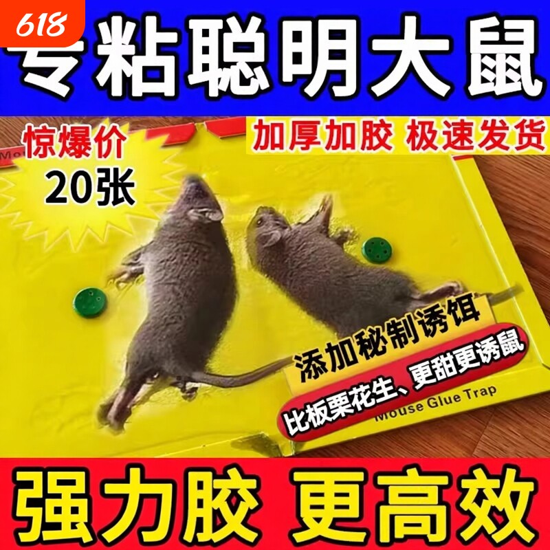 正品强力粘鼠板超强粘力新老鼠贴加厚抓大老鼠灭鼠笼捕鼠神器家用
