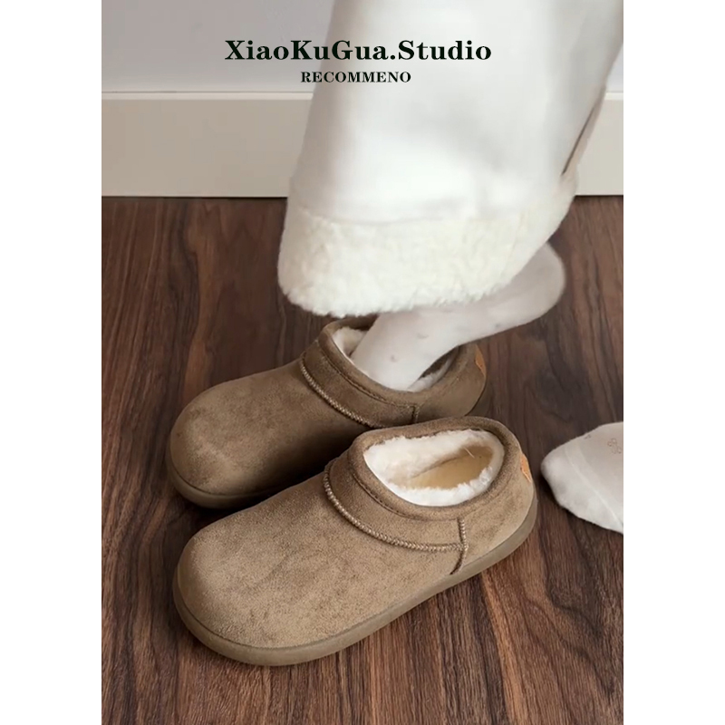 复古小土豆勃肯鞋女款2025新款冬季外穿加绒加厚雪地靴保暖棉鞋子