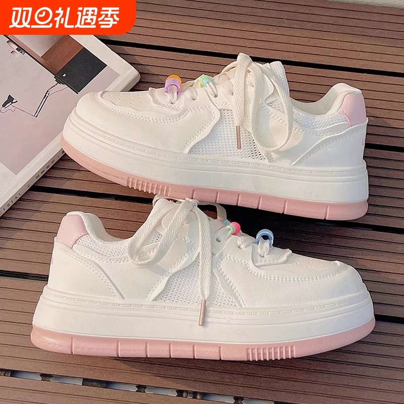夏季小白鞋2025新款女鞋厚底休闲鞋子女百搭chic配裙子运动板