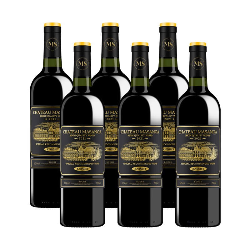 玛莎诺娅骑士古堡半甜型红酒6瓶12度750ml葡萄酒赤霞珠梅洛
